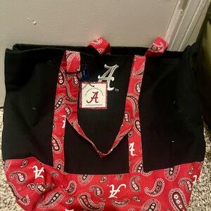 Alabama Paisley Tote Bag - Black and Red